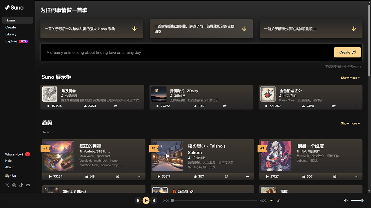 Suno Ai：專注于生成超逼真的語音、音樂和音效