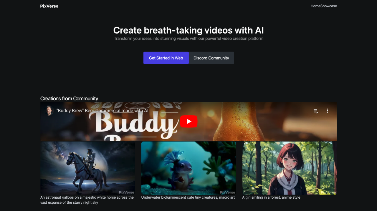 PixVerse.AI：圖像、文本、音頻一鍵轉(zhuǎn)視頻AI工具。