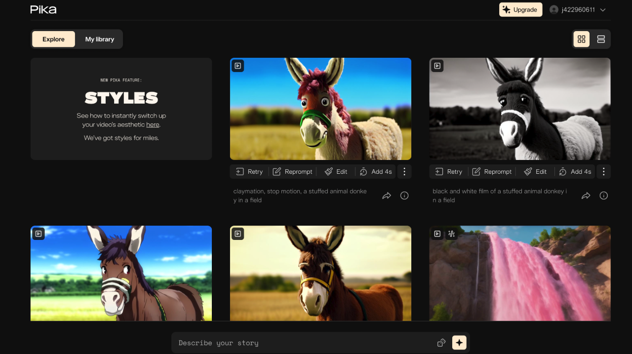 Pika Art：文生視頻、圖生視頻以及結(jié)合文本和圖片的視頻生成