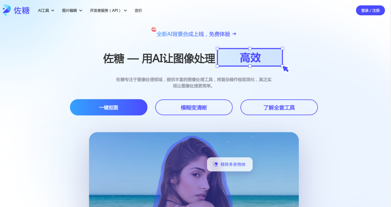 佐糖：AI一站式的圖片編輯解決方案