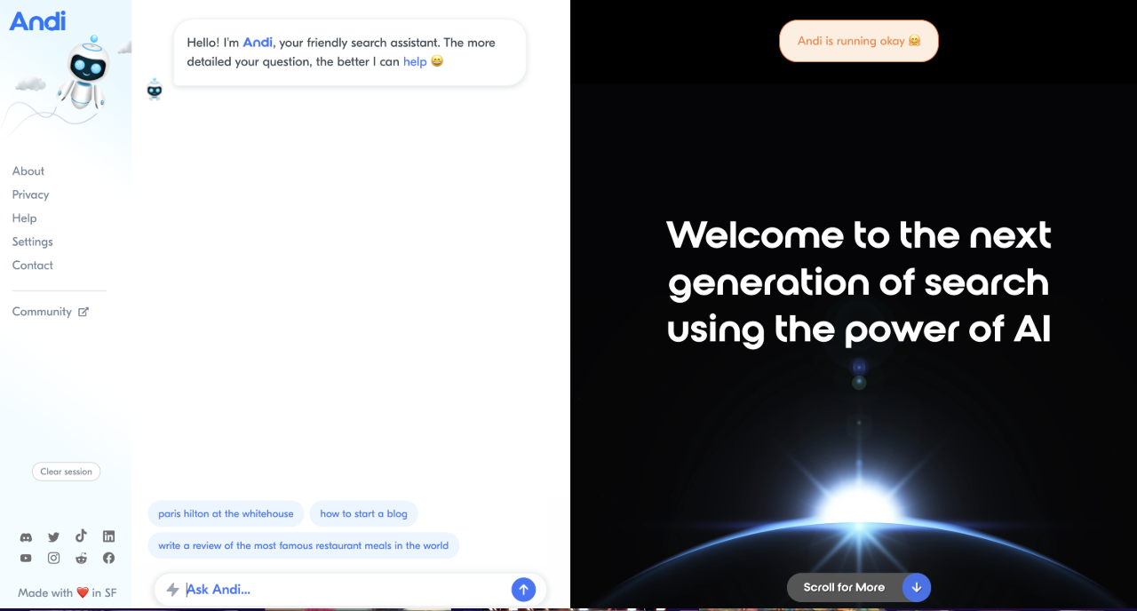Andi：生成式人工智能搜索引擎