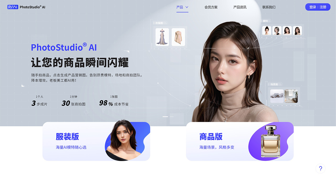 PhotoStudio：一款在線AI商拍工具